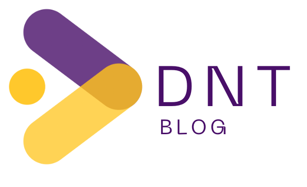Digital DNT Logo Blog Arrow Purple and Yellow